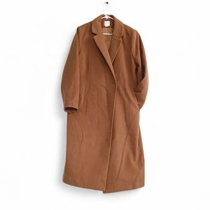 H&M Camel Brown Trench Coat Knee Length Warm Tan Classy Winter Sleek Contemporar